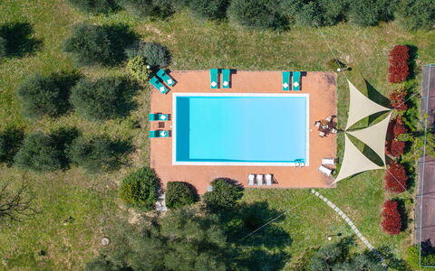 Il Leccio, Vinci, Private Pool and Tennis: Swimming Pool, Resort, Leisure, Eco Hotel, Estate, Shade, Landscaping, Hacienda, Outdoor Furniture, Lawn