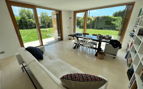 Villa Elena: Flooring, Furniture, Interior Design, Floor, Wood, Couch, Living Room, Home, Lighting, Room