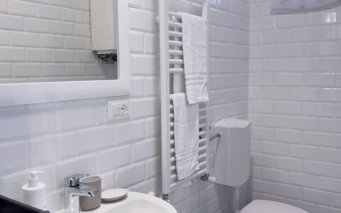 Casa Nanai - Levanto: Plumbing Fixture, Bathroom, Sink, Bathroom Sink, Flooring, Toilet Seat, Toilet, Interior Design, Plumbing, Tap