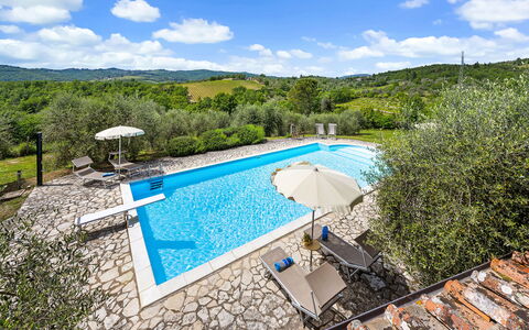 San Sano Retreat, Chianti Vineyard Views & Diving: Blue, Swimming Pool, Resort, Outdoor Furniture, Eco Hotel, Sunlounger, Villa, Thermae, Farmhouse, Resort Town