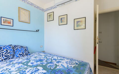 La Molletta: Blue, Interior Design, Wall, Bedroom, Floor, Flooring, Furniture, Bed Sheet, Bed, Textile