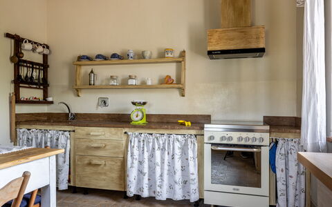 Il Casale al Colle: Interior Design, Furniture, Wood, Kitchen, Flooring, Cabinetry, Room, Countertop, Floor, Home