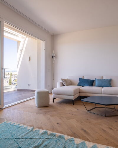 Porto di Luce Luxury, Jacuzzi and Seaview: Floor, Flooring, Wood Flooring, Furniture, Apartment, Chair, Hardwood, Laminate Flooring, Wood Stain, Living Room