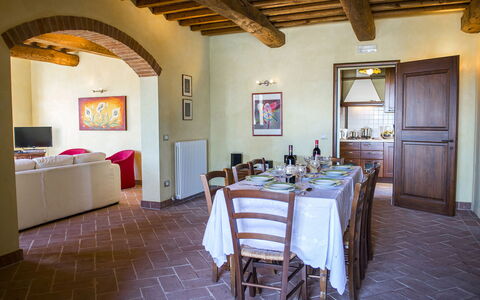La Torre dei Fagiani 8+2: Furniture, Wall, Interior Design, Flooring, Table, Ceiling, Floor, Chair, Room, Dining Room