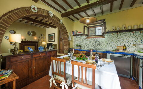 Casa del Sole 4: Furniture, Interior Design, Wood, Table, Flooring, Room, Dining Room, Kitchen & Dining Room Table, Chair, Lighting