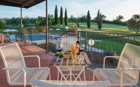 Villa Croci 12: Furniture, Outdoor Furniture, Chair, Table, Outdoor Table, Garden, Shade, Swimming Pool, Resort, Backyard