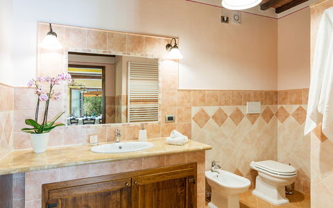 Il Casale di Manuele 12: Bathroom Sink, Bathroom, Interior Design, Plumbing Fixture, Sink, Flooring, Floor, Tap, Bathroom Cabinet, Countertop
