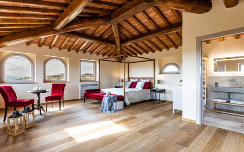 Il Poggiarellone 14: Interior Design, Ceiling, Flooring, Floor, Lighting, Furniture, Bedroom, Bed, Bed Frame, Room