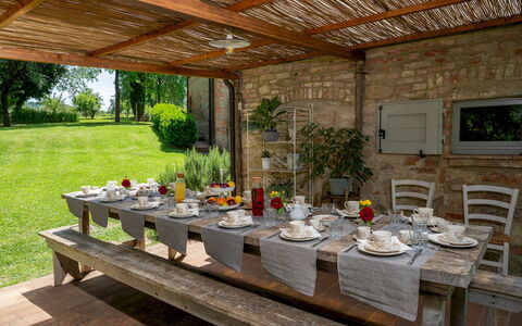Il Molinaccio 14+2: Furniture, Table, Chair, Kitchen & Dining Room Table, Outdoor Furniture, Outdoor Table, Tablecloth, Restaurant, Dining Room, Food