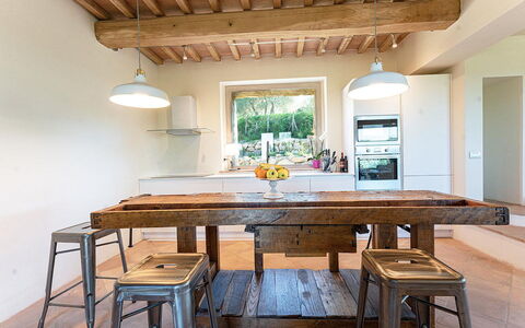 Amandula 6: Furniture, Interior Design, Flooring, Wood, Kitchen, Floor, Table, Ceiling, Countertop, Kitchen & Dining Room Table
