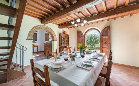 Casale Cinque Valli 8: Furniture, Wall, Interior Design, Flooring, Table, Dining Room, Home, Kitchen & Dining Room Table, Ceiling, Chair