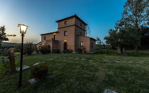 Casale Cinque Valli 8: Architecture, Landscape, House, Home, Estate, Lawn, Landscaping, Garden, Yard, Farmhouse