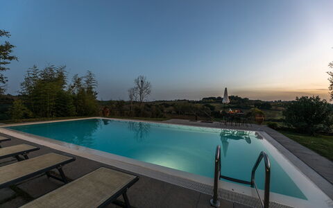 Casale Cinque Valli 8: Swimming Pool, Resort, Outdoor Furniture, Dusk, Eco Hotel, Water Feature, Resort Town, Landscaping, Thermae, Reflecting Pool