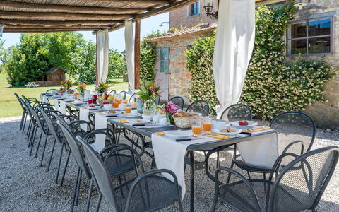 Nonno Fernando 14: Furniture, Table, Outdoor Furniture, Chair, Outdoor Table, Kitchen & Dining Room Table, Flowerpot, Tablecloth, Patio, Garden