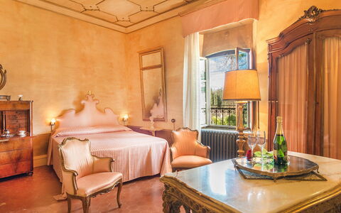 Villa delle Sophore 12: Furniture, Wall, Interior Design, Lighting, Home, Bedroom, Bed, Bed Frame, Room, Bed Sheet