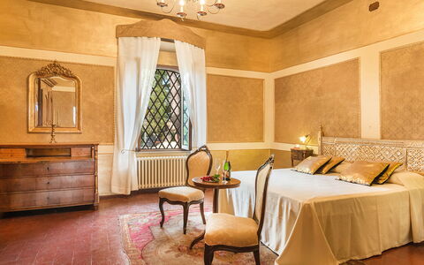 Villa delle Sophore 12: Interior Design, Furniture, Ceiling, Flooring, Lighting, Floor, Room, Bedroom, Bed, Light Fixture