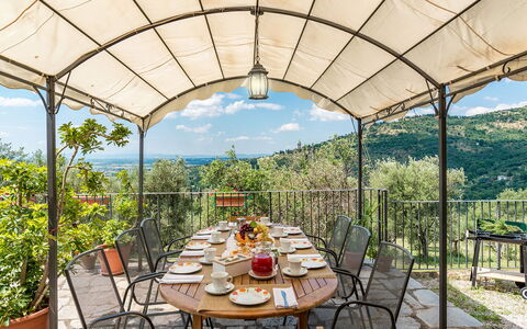 Villa Fabi 6+2: Hill Station, Eco Hotel, Shade, Chair, Outdoor Furniture, Balcony, Outdoor Table, Porch, Fence, Villa