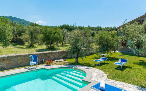 Villa Fabi 6+2: Blue, Swimming Pool, Hacienda, Resort, Estate, Backyard, Garden, Eco Hotel, Landscaping, Yard