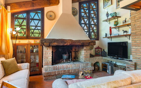 Villa Gino 8+2: Furniture, Wood, Interior Design, Hearth, Living Room, Home, Couch, Room, Chair, Ceiling