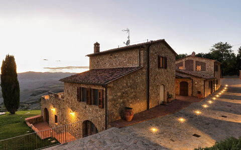 La Vecchia Fonte 15: Architecture, Landscape, Night, Village, Estate, Dusk, Chimney, Evening, Farmhouse, Villa