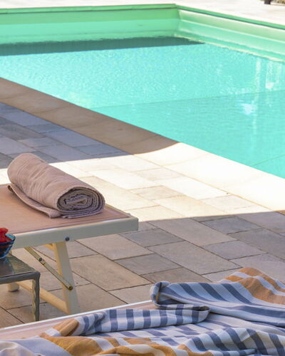 Villa Elsa 6: Swimming Pool, Outdoor Furniture, Flooring, Floor, Resort, Composite Material, Umbrella, Shade, Sunlounger, Leisure
