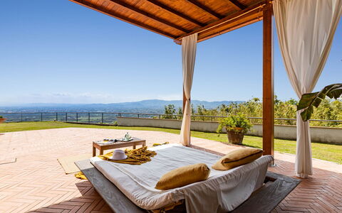 Villa Desiderio 9: Flooring, Furniture, Floor, Resort, Interior Design, Ceiling, Eco Hotel, Swimming Pool, Chair, Wood Flooring