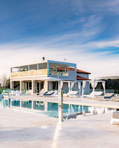 La Perla tra Gli Ulivi 12: Swimming Pool, Composite Material, Resort, Outdoor Furniture, Shade, Estate, Villa, Design, Chair, Outdoor Structure