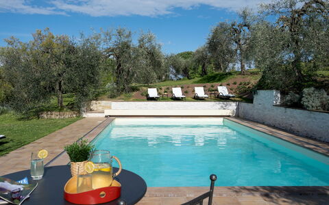 La Villa Nell'Isola Verde 12: Blue, Swimming Pool, Estate, Garden, Outdoor Furniture, Hacienda, Resort, Landscaping, Villa, Backyard