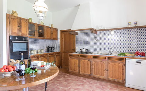 Tenuta Sagherina 8: Kitchen, Countertop, Interior Design, Cabinetry, Flooring, Wood, Floor, Kitchen Appliance, Major Appliance, Furniture