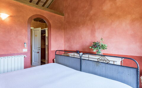 Podere Pratovecchio 14+2: Wall, Furniture, Interior Design, Floor, Bedroom, Flooring, Bed Sheet, Bed Frame, Bed, Bedding
