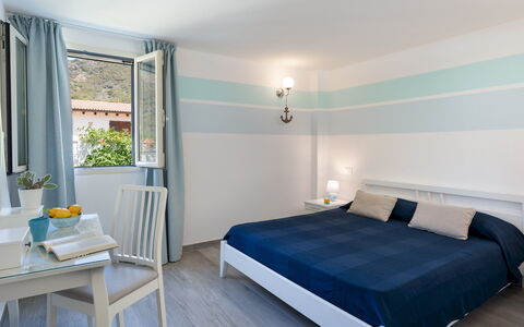 Villa Pietro 10: Furniture, Interior Design, Bedroom, Bed, Ceiling, Home, Flooring, Linens, Floor, Bed Sheet