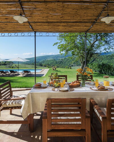 Casale Tavernelle 6: Furniture, Outdoor Furniture, Chair, Shade, Resort, Eco Hotel, Swimming Pool, Landscaping, Umbrella, Outdoor Structure