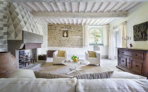 Villa Metelliano 10: Furniture, Interior Design, Flooring, Wall, Floor, Wood, Ceiling, Couch, Home, Living Room