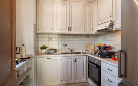 La Buganvilla 14: Kitchen, Kitchen Appliance, Countertop, Cabinetry, Major Appliance, Wood, Interior Design, Furniture, Cupboard, Room