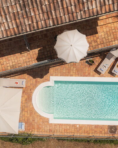 Villa Maggiorana 10: Swimming Pool, Outdoor Furniture, Composite Material, Resort, Sunlounger, Chair, Umbrella, Tile, Design, Villa