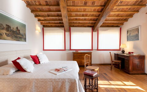 Cosciano 12: Furniture, Interior Design, Wall, Bed, Flooring, Bedroom, Wood, Floor, Ceiling, Room