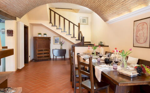 Villa Nikka 6: Furniture, Interior Design, Flooring, Wall, Floor, Wood, Ceiling, Table, Kitchen & Dining Room Table, Dining Room