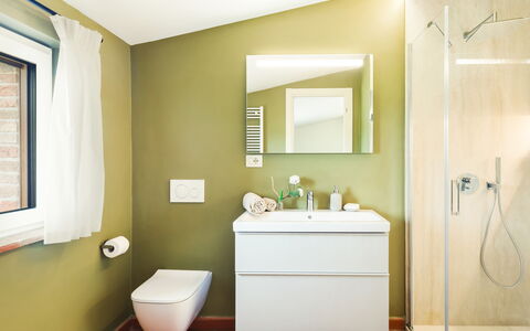 Casale Ombrone 11: Flooring, Toilet, Floor, Bathroom, Interior Design, Plumbing Fixture, Toilet Seat, Bathroom Cabinet, Plumbing, Sink