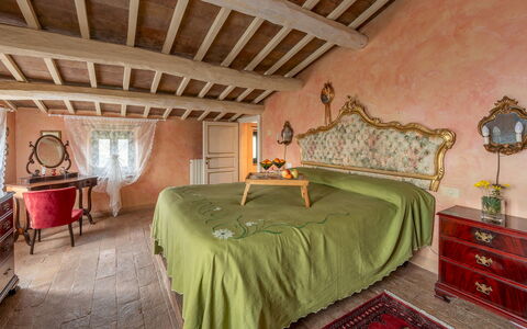 Casale delle Farfalle 12: Wall, Furniture, Bedroom, Bed, Bedding, Bed Sheet, Bed Frame, Home, Linens, Pillow