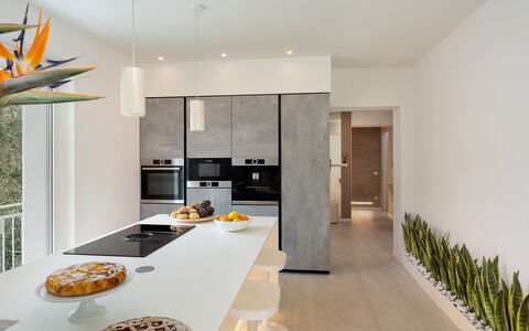 Villa Lunezia 6: Furniture, Interior Design, Flooring, Wall, Floor, Kitchen, Countertop, Wood, Ceiling, Home