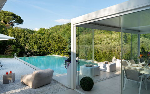 Villa Lunezia 6: Swimming Pool, Furniture, Outdoor Furniture, Shade, Resort, Outdoor Structure, Eco Hotel, Chair, Porch, Garden
