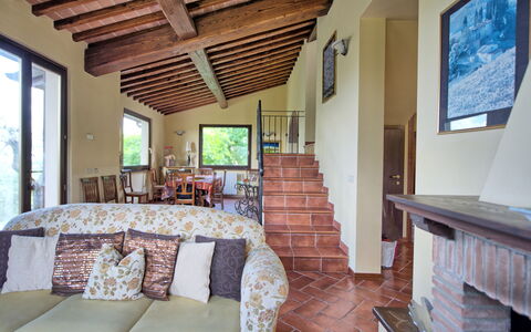 Villa Ulivi: Property, Azure, Wood, Interior Design, Building, Chair, Table, Flooring, Architecture, Living Room