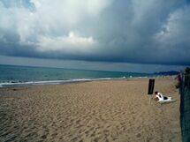The beach right in front of the villa 