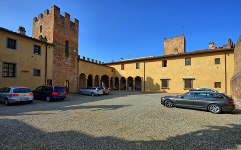 Certaldo: Town, Blue, Property, Building, Vehicle, Car, Luxury Vehicle, Wall, Architecture, Human Settlement