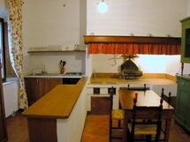 Kitchen and fireplace