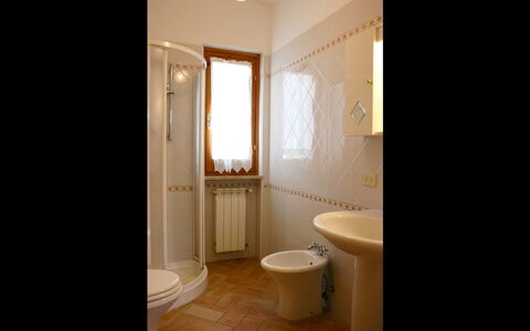 Podere San Bono: Bathroom, Room, Property, Floor, Interior Design, Building, House, Tile, Plumbing Fixture, Wall