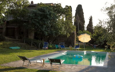 Olivo: Water, Plant, Sky, Green, Swimming Pool, Tree, Shade, Outdoor Furniture, Grass, Building