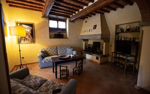 Villa degli Olivi: Room, Property, Building, Interior Design, Furniture, Living Room, Ceiling, House, Loft, Real Estate