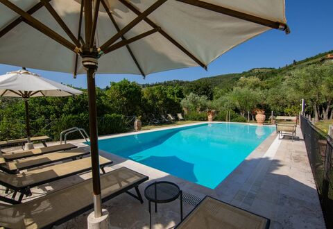 Villa degli Olivi: Water, Building, Sky, Property, Furniture, Plant, Swimming Pool, Table, Azure, Umbrella