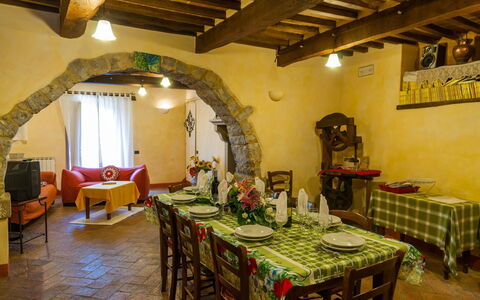 Casa la Primula: Room, Property, Restaurant, Building, Interior Design, Furniture, House, Real Estate, Table, Dining Room